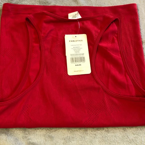NWT Red Fabletics Clara ScuptKnit Tank - Picture 4 of 5